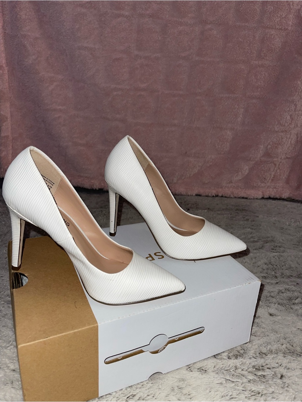 Call It Spring White Textured Pointed-Toe Heels - Picture 3 of 5